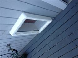Finished pet door on exterior